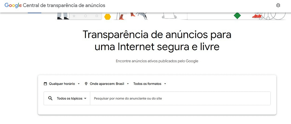 Biblioteca de anúncios do Googe